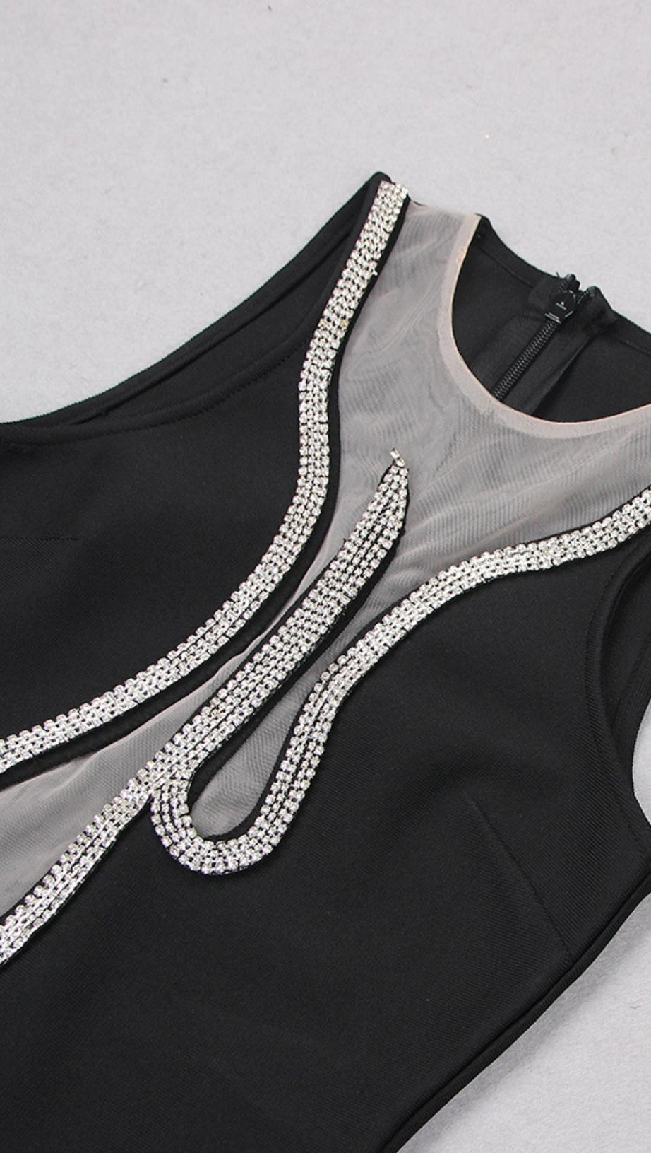 CUT OUT CRYSTAL MINI DRESS