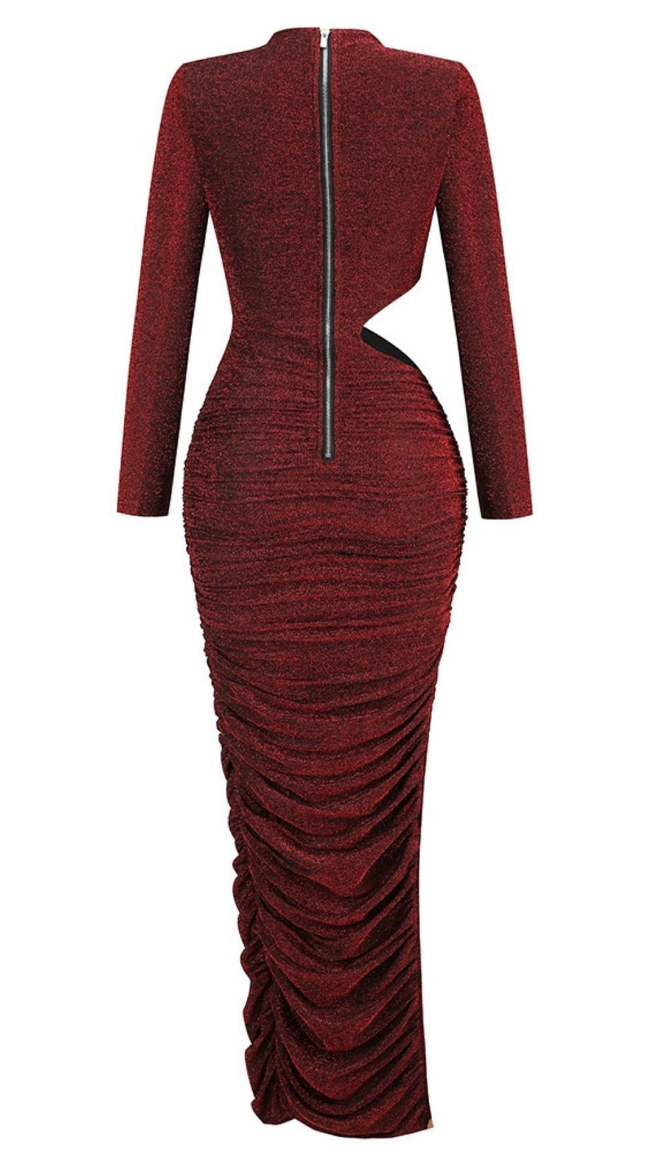 CUT OUT LONG SLEEVE MAXI DRESS