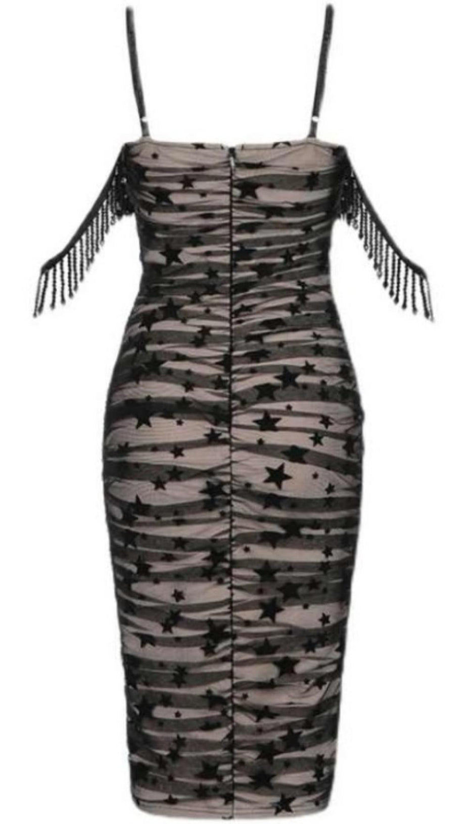 BANDAGE BACKLESS LACE MIDI DRESS