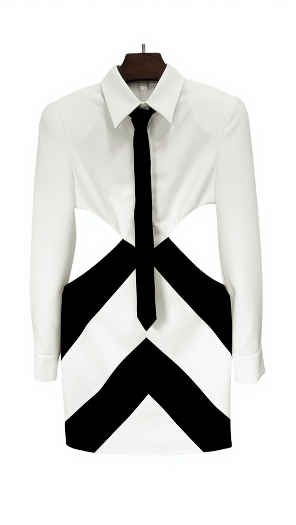 AIIZIE WAMBACH FOLDED COLLAR CUTOUT MINI DRESS - product image