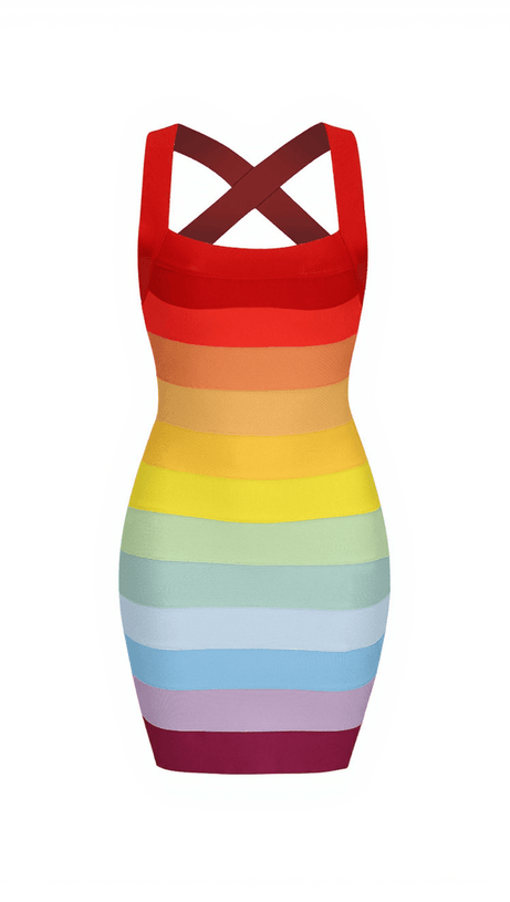 ECKSTEIN PATCHWORK BANDAGE MINI DRESS