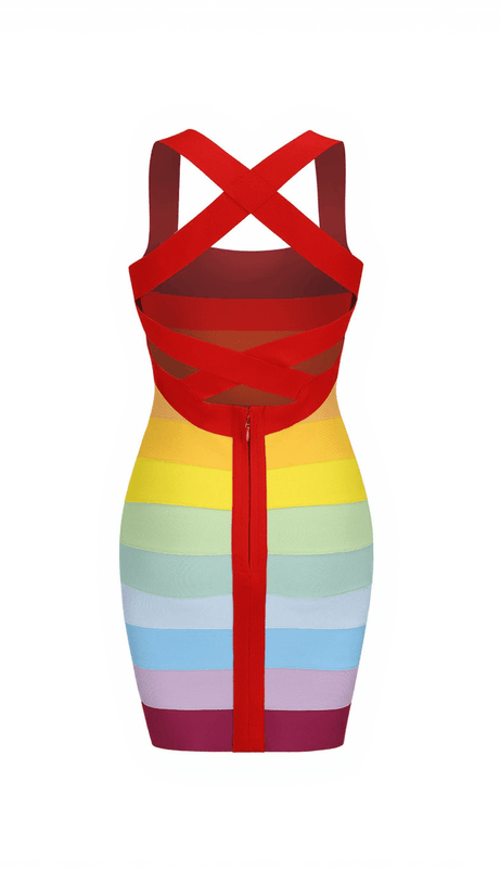 ECKSTEIN PATCHWORK BANDAGE MINI DRESS