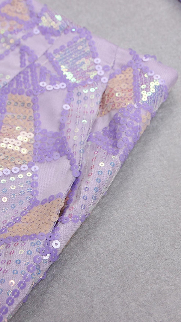 AIIZIE JACQUARD SEQUIN TWO PIECE SET IN PURPLE - product image