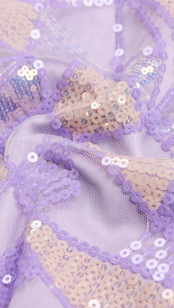 AIIZIE JACQUARD SEQUIN TWO PIECE SET IN PURPLE - product image