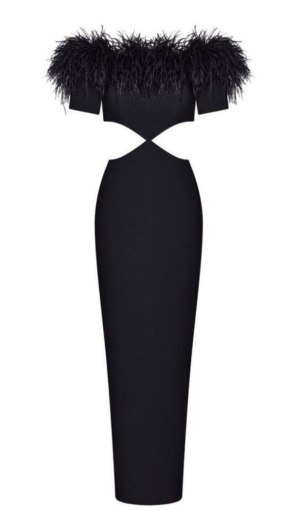 AIIZIE BANDAGE BACKLESS MAXI DRESS IN BLACK - product image