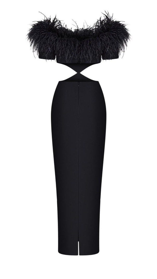 AIIZIE BANDAGE BACKLESS MAXI DRESS IN BLACK - product image
