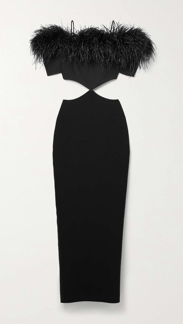 AIIZIE BANDAGE BACKLESS MAXI DRESS IN BLACK - product image