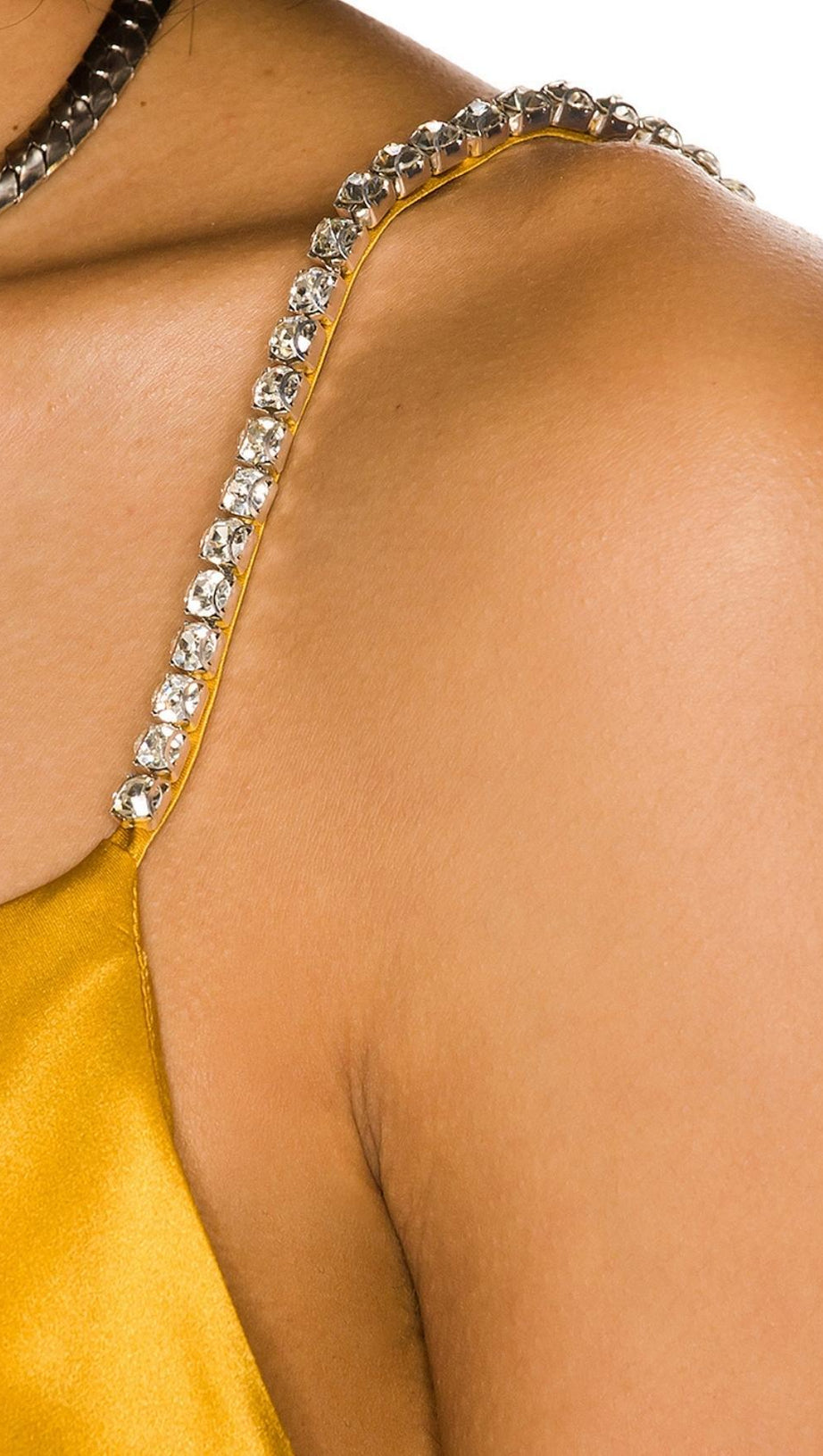 ABITO MIDI CON BENDAGGIO E RUCHES IN ORO