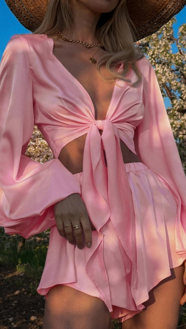 AIIZIE BANDAGE LONG SLEEVE TWO PIECE SET - product image