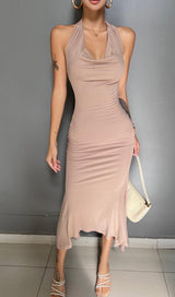 STRAPLESS BODYCON MIDI DRESS