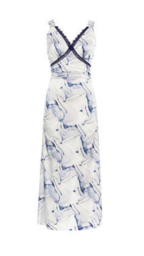 ABITO LUNGO CON CAMICIA E STAMPA GRAFICA