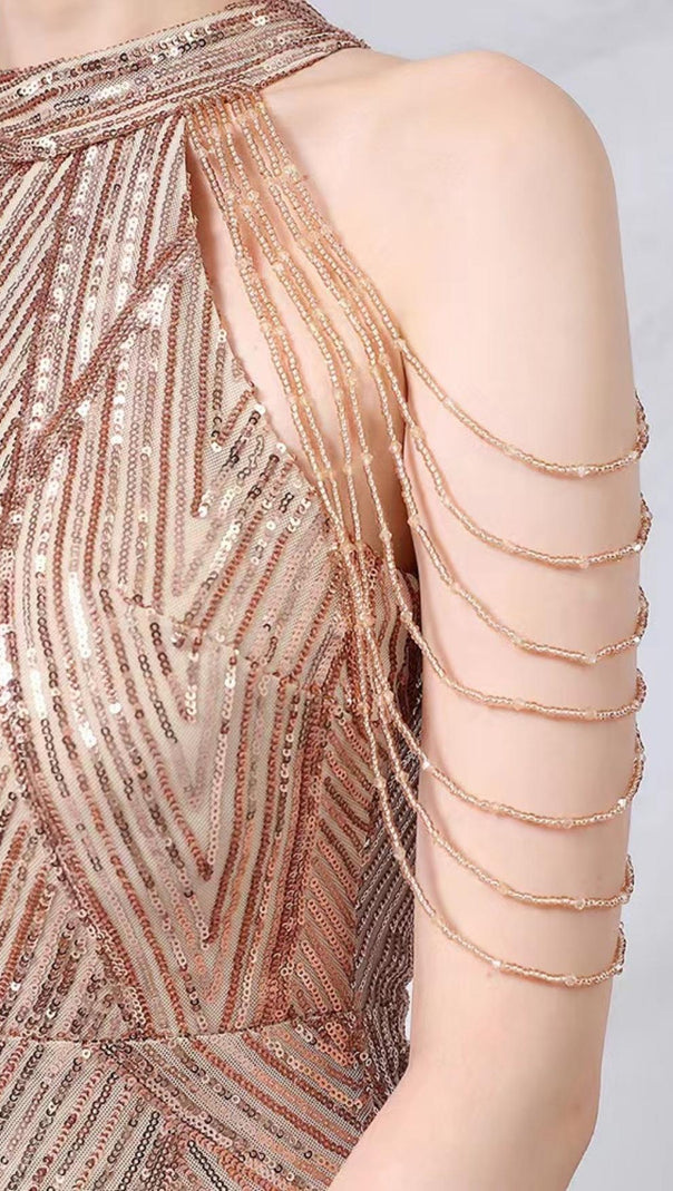 ABITO LUNGO CON PAILLETTES