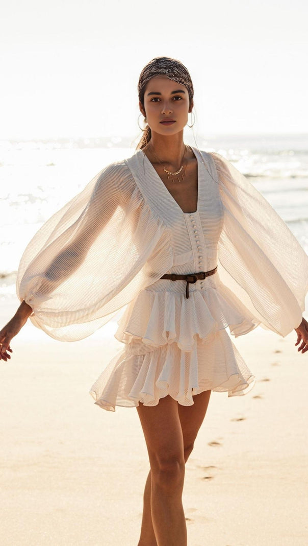 AIIZIE PLUNGED DRAPED MINI DRESS - product image