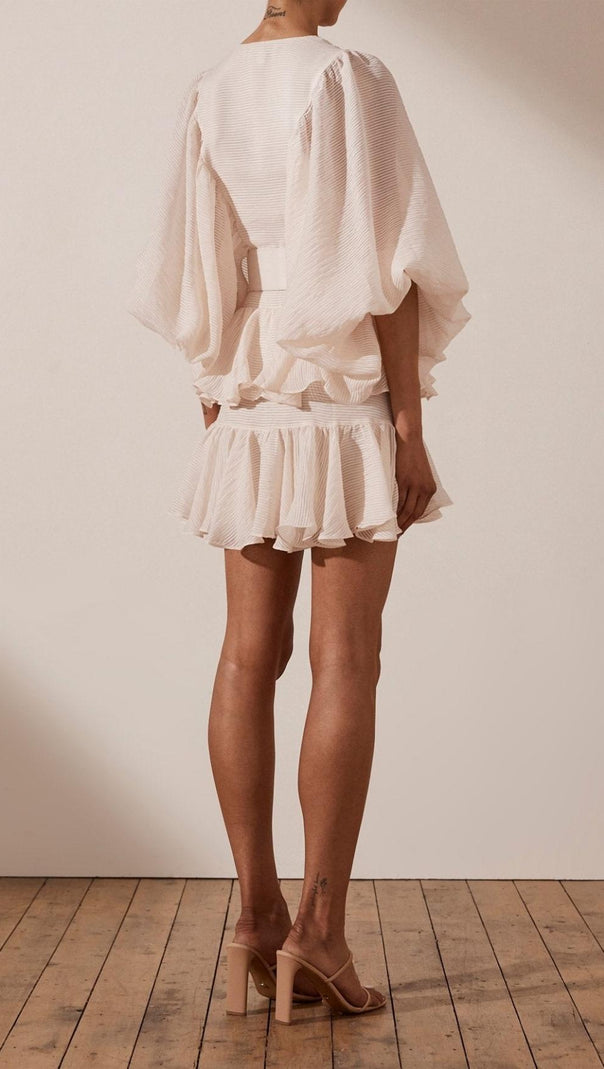 AIIZIE PLUNGED DRAPED MINI DRESS - product image