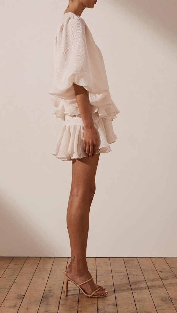 AIIZIE PLUNGED DRAPED MINI DRESS - product image