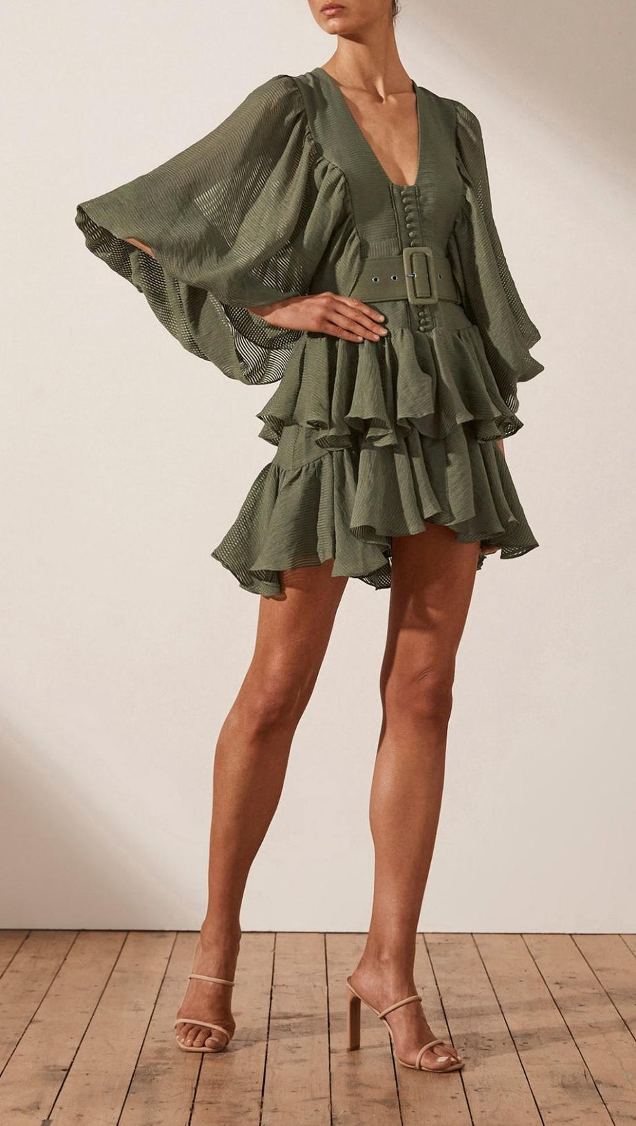 MINI ABITO DRAPPEGGIATO CON SCOLLO AVVOLTO