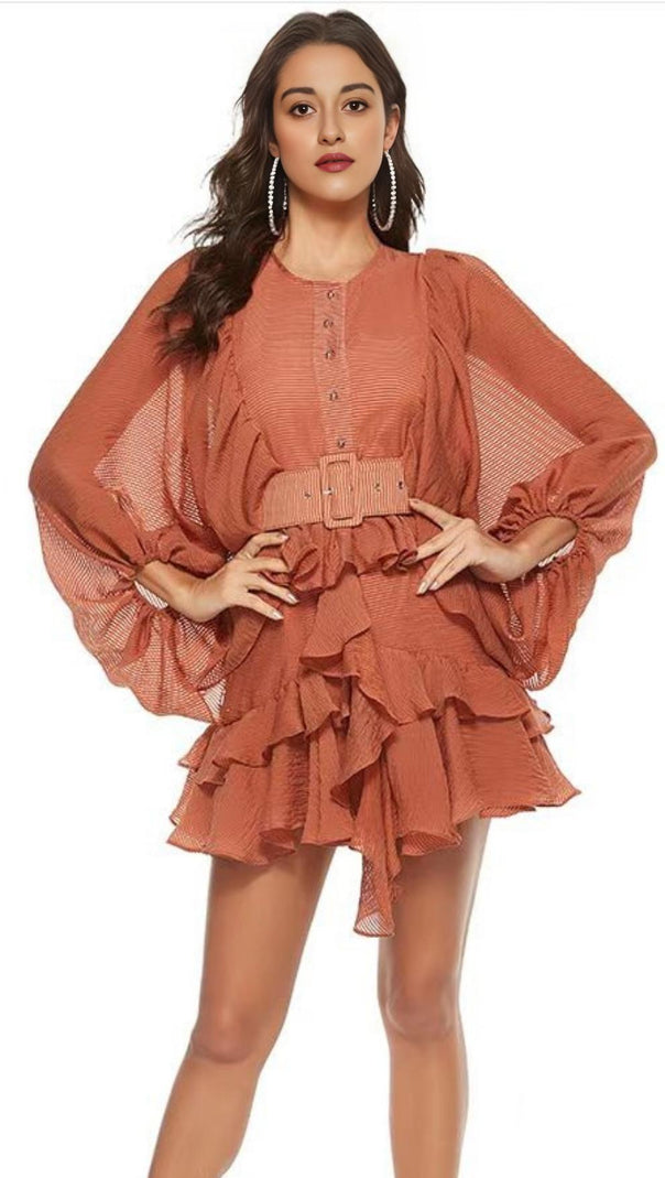 MINI ABITO DRAPPEGGIATO CON SCOLLO AVVOLTO