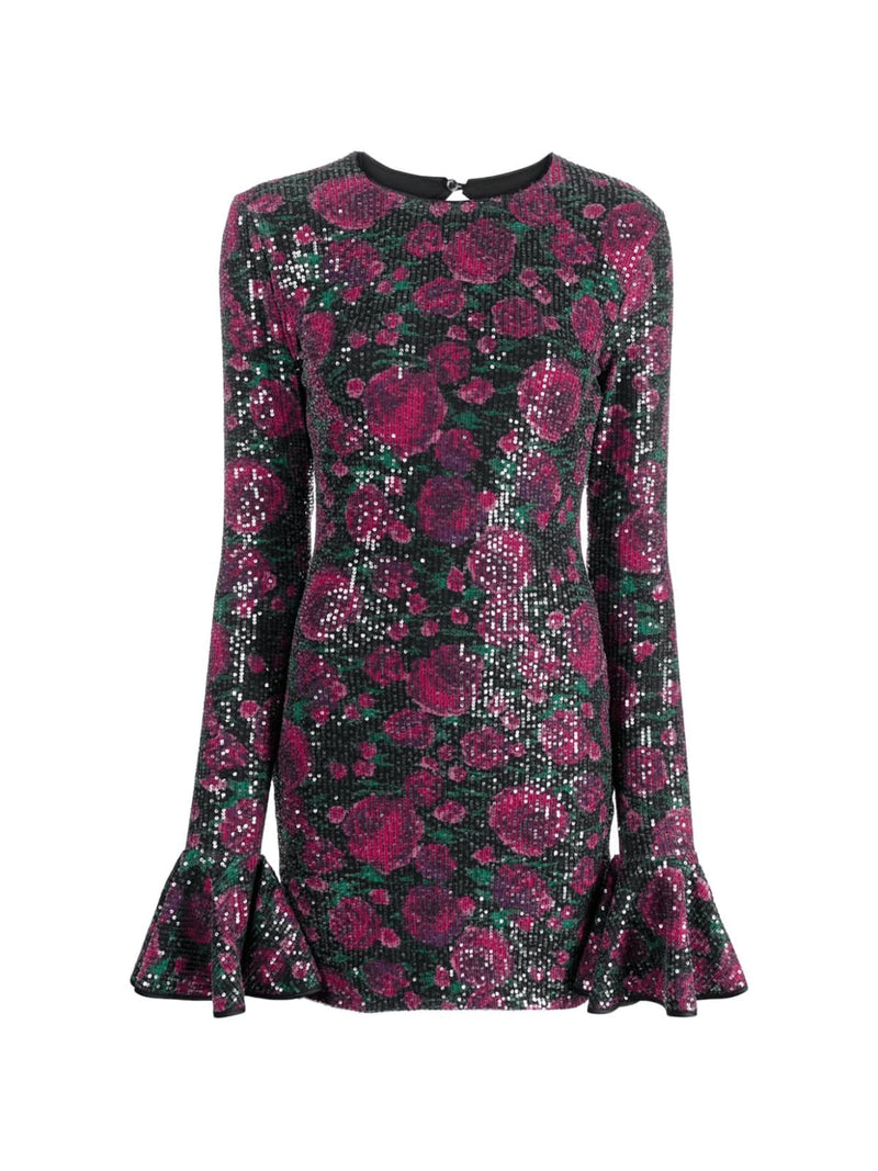 Early Long Sleeve Floral Sequin Dress