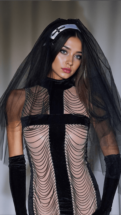 MEDEA CROSS VEIL HEADBAND