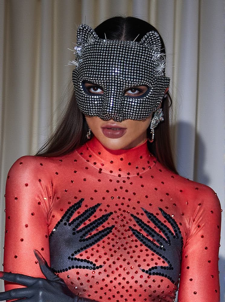 MASCHERA DI GATTO IN CRISTALLO STYX