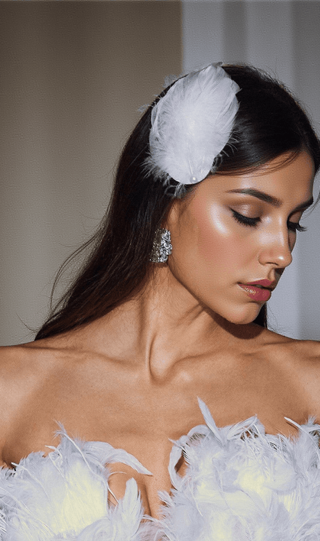 Fermagli per capelli con piume e perle Themis