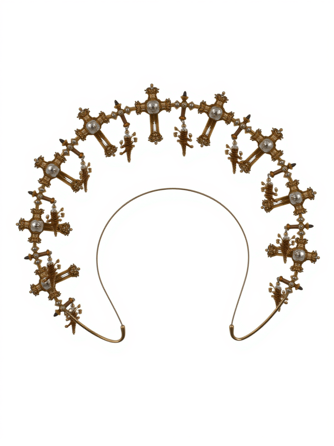TULIA CROSS PEARL CROWN