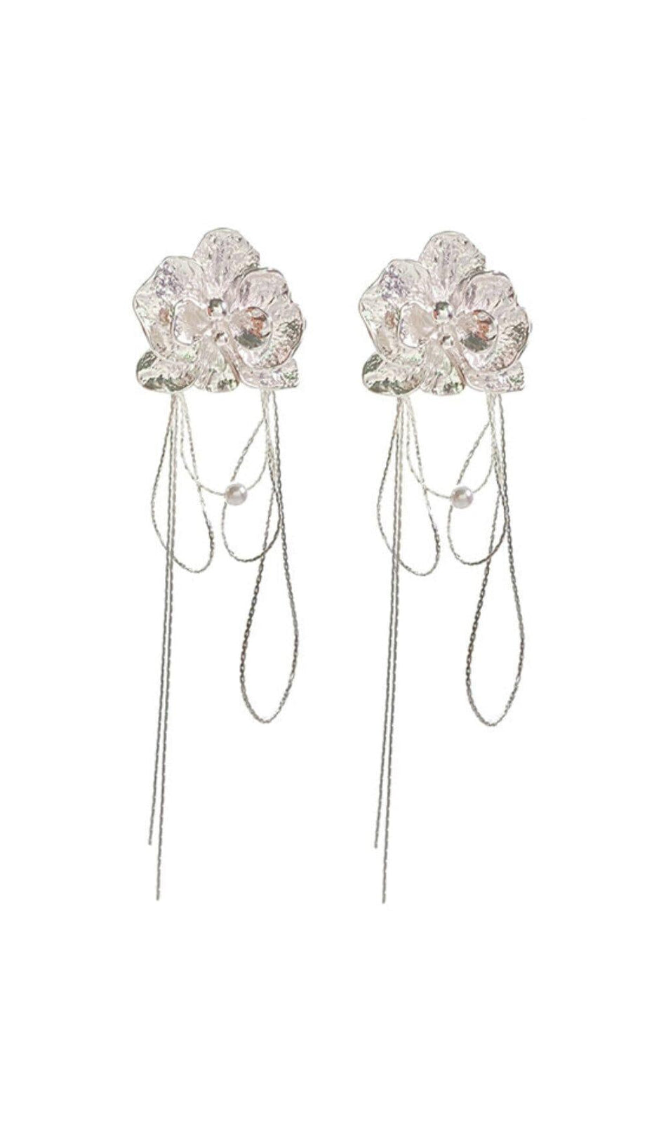 WHITE BUTTERFLY ORCHID EARRINGS