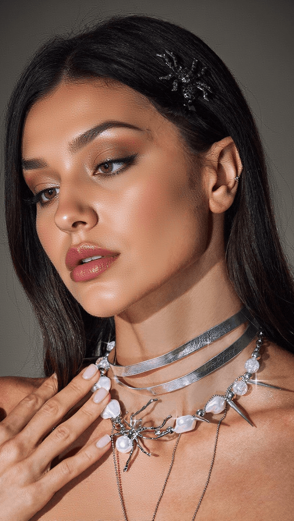 AIIZIE BLAKELEY SPIDER PEARL FRINGE CHOKER - product image