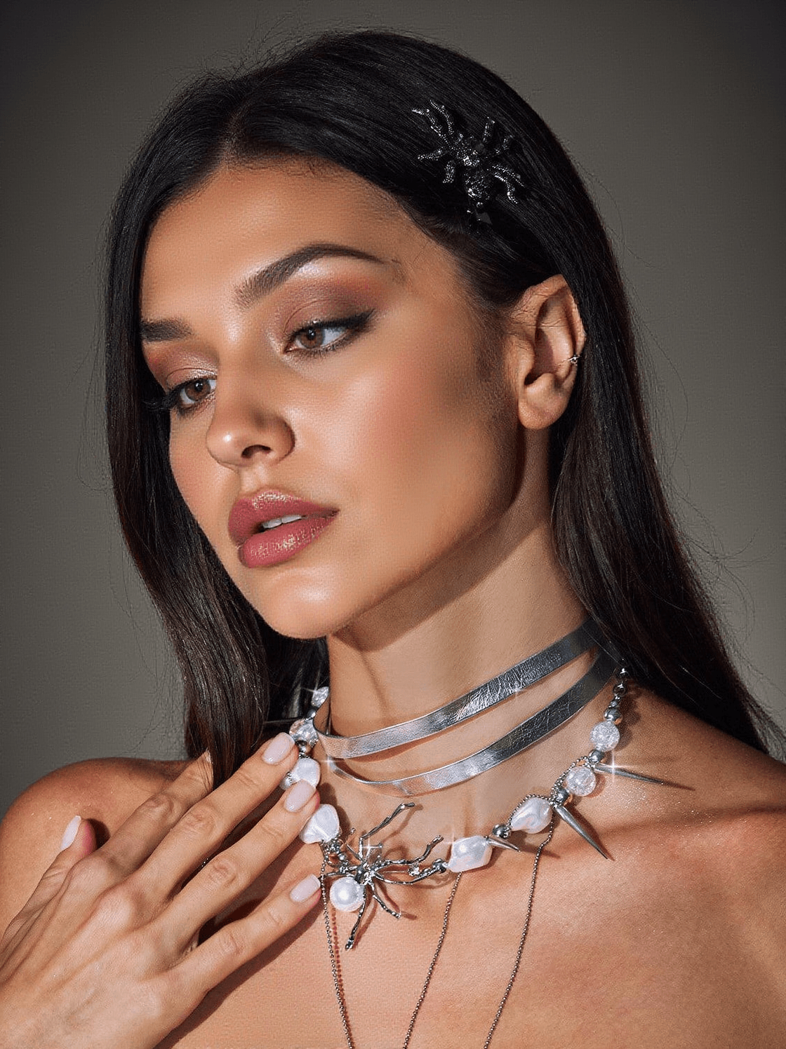 BLAKELEY SPIDER PEARL FRINGE CHOKER