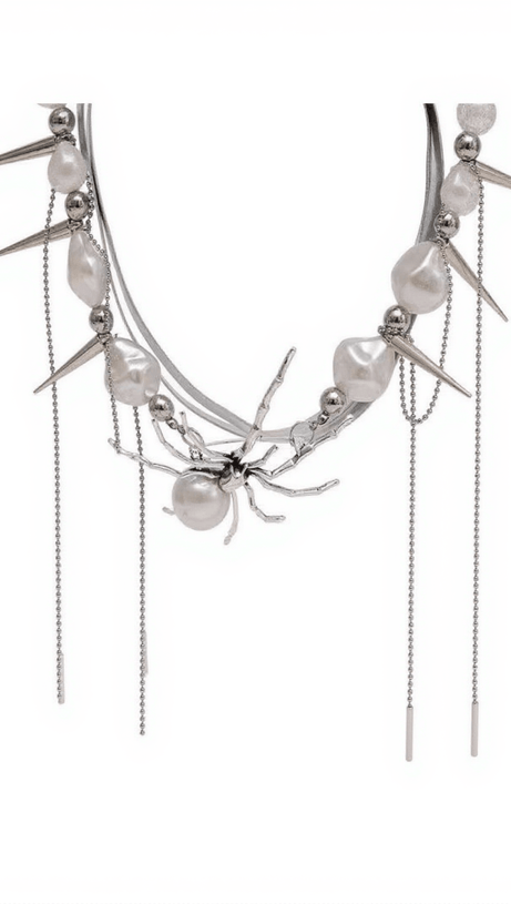 BLAKELEY SPIDER PEARL FRINGE CHOKER