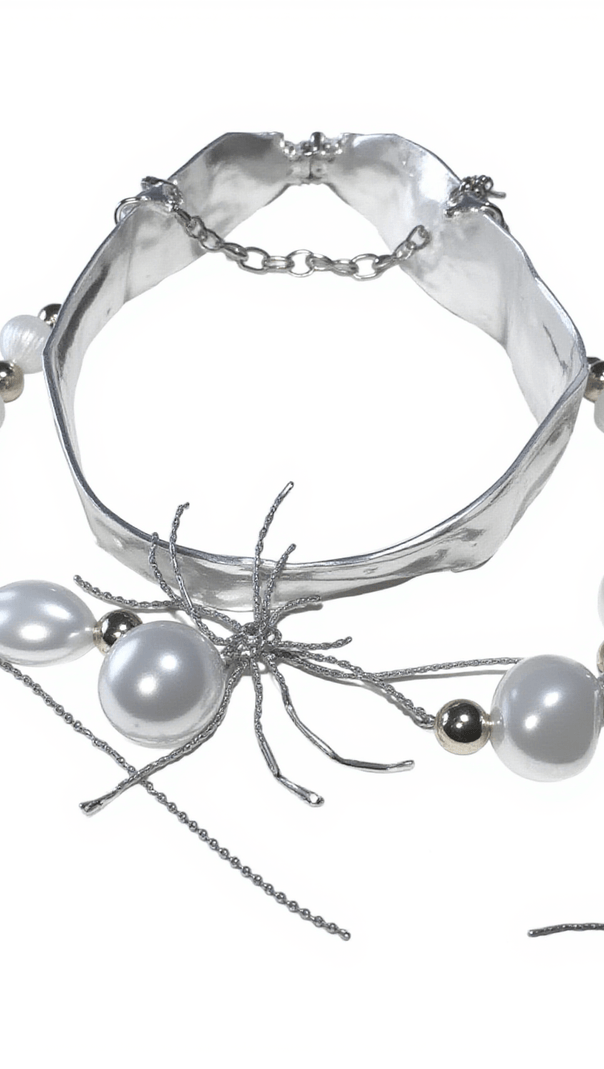 AIIZIE BLAKELEY SPIDER PEARL FRINGE CHOKER - product image
