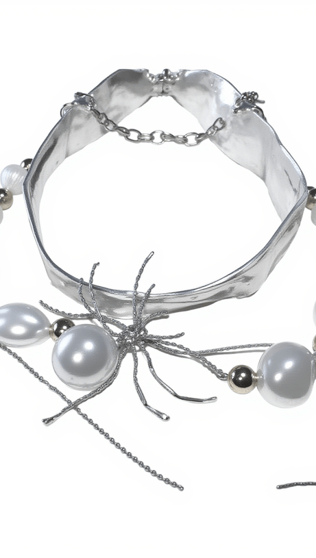 BLAKELEY SPIDER PEARL FRINGE CHOKER
