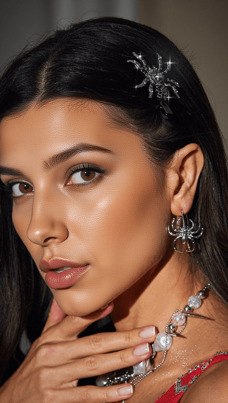 FERMACAPELLI A RAGNO IN CRISTALLO ALCINA