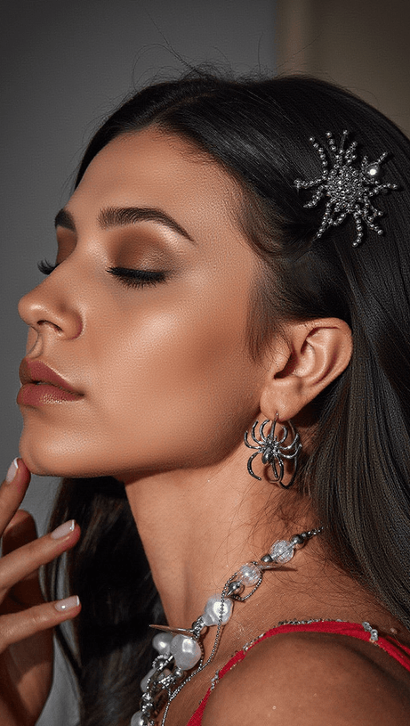 FERMACAPELLI A RAGNO IN CRISTALLO ALCINA