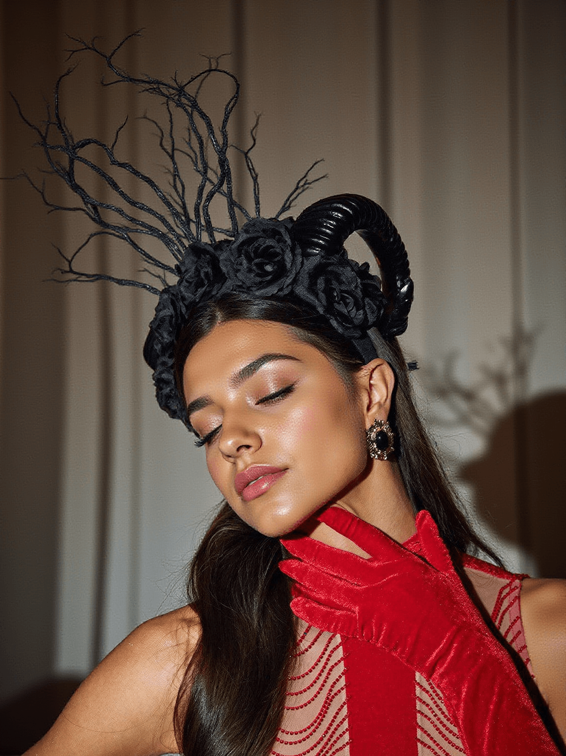 FASCIA PER CAPELLI CON FIORI DI RAM FANCHEN