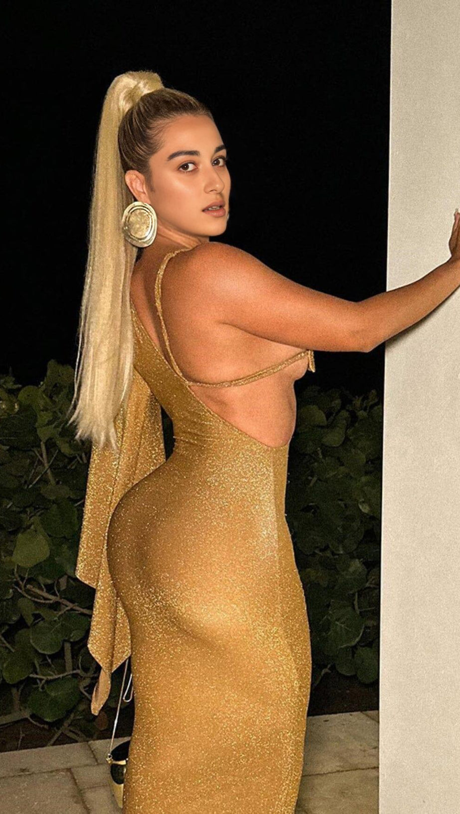 FULL SLEEVES BODY-SHAPING LACE-UP HOLLOW OUT MAXI DRESS