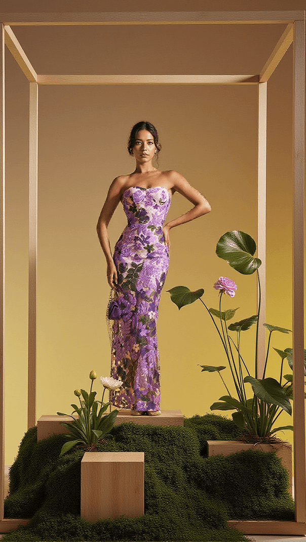AIIZIE NAKOA STRAPLESS SEQUIN EMBROIDERED MAXI DRESS - product image