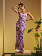 Nakoa Strapless Sequin Embroidered Maxi Dress