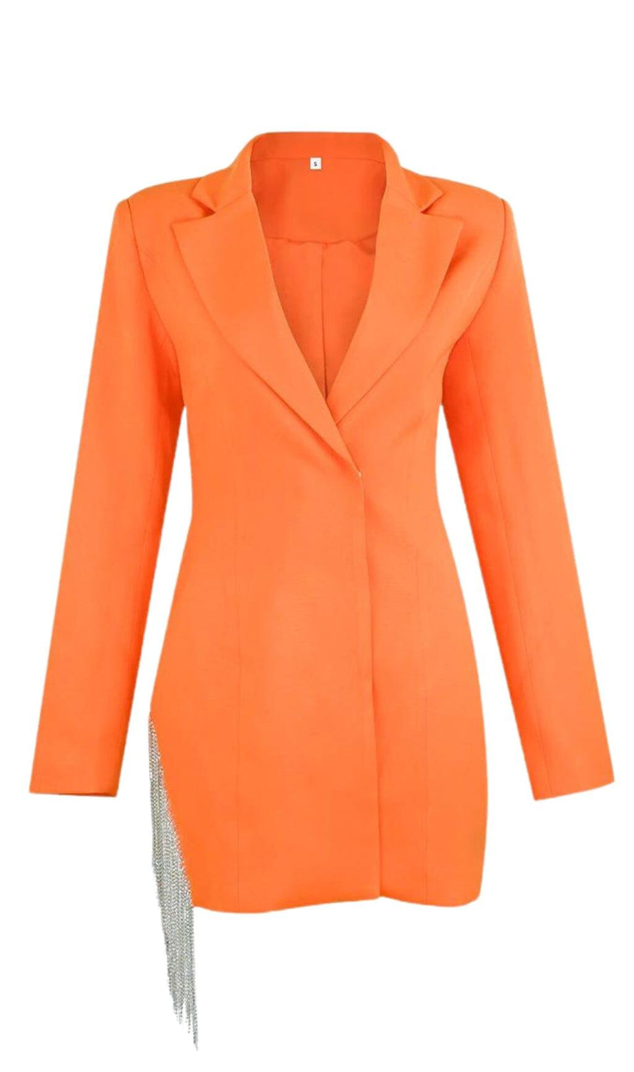 FREYA ORANGE BLAZERKLEID MIT KRISTALLFRANSEN