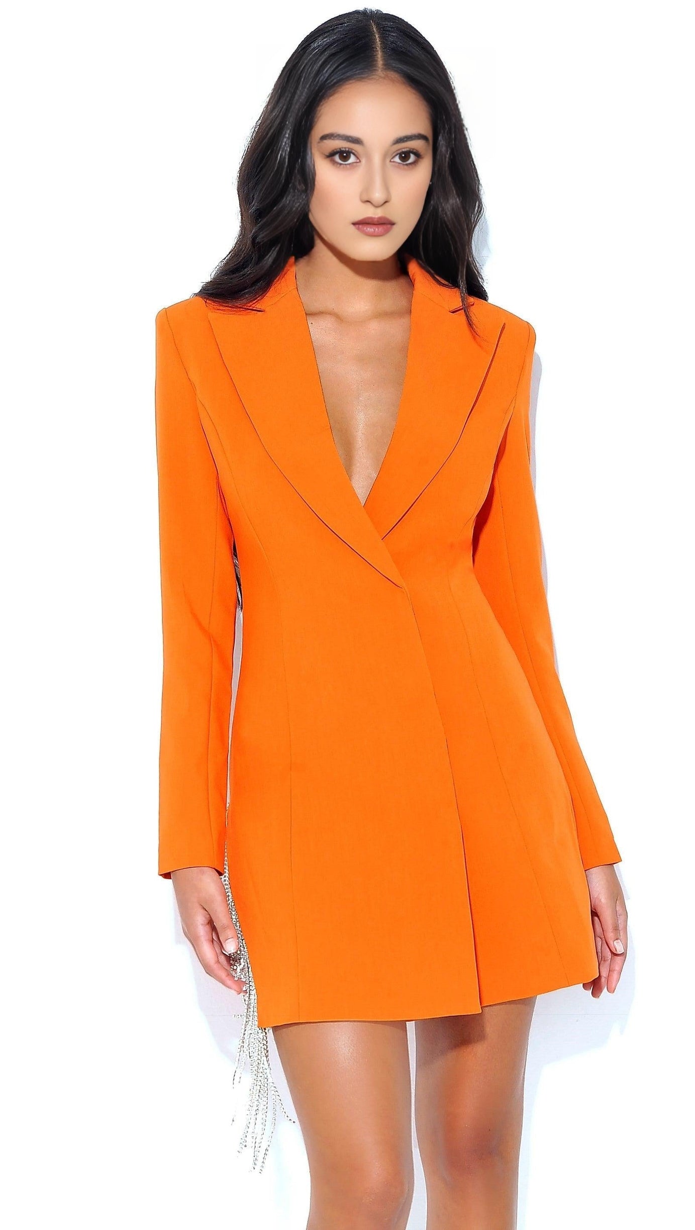 ABITO BLAZER CON FRANGE DI CRISTALLI ARANCIONE FREYA