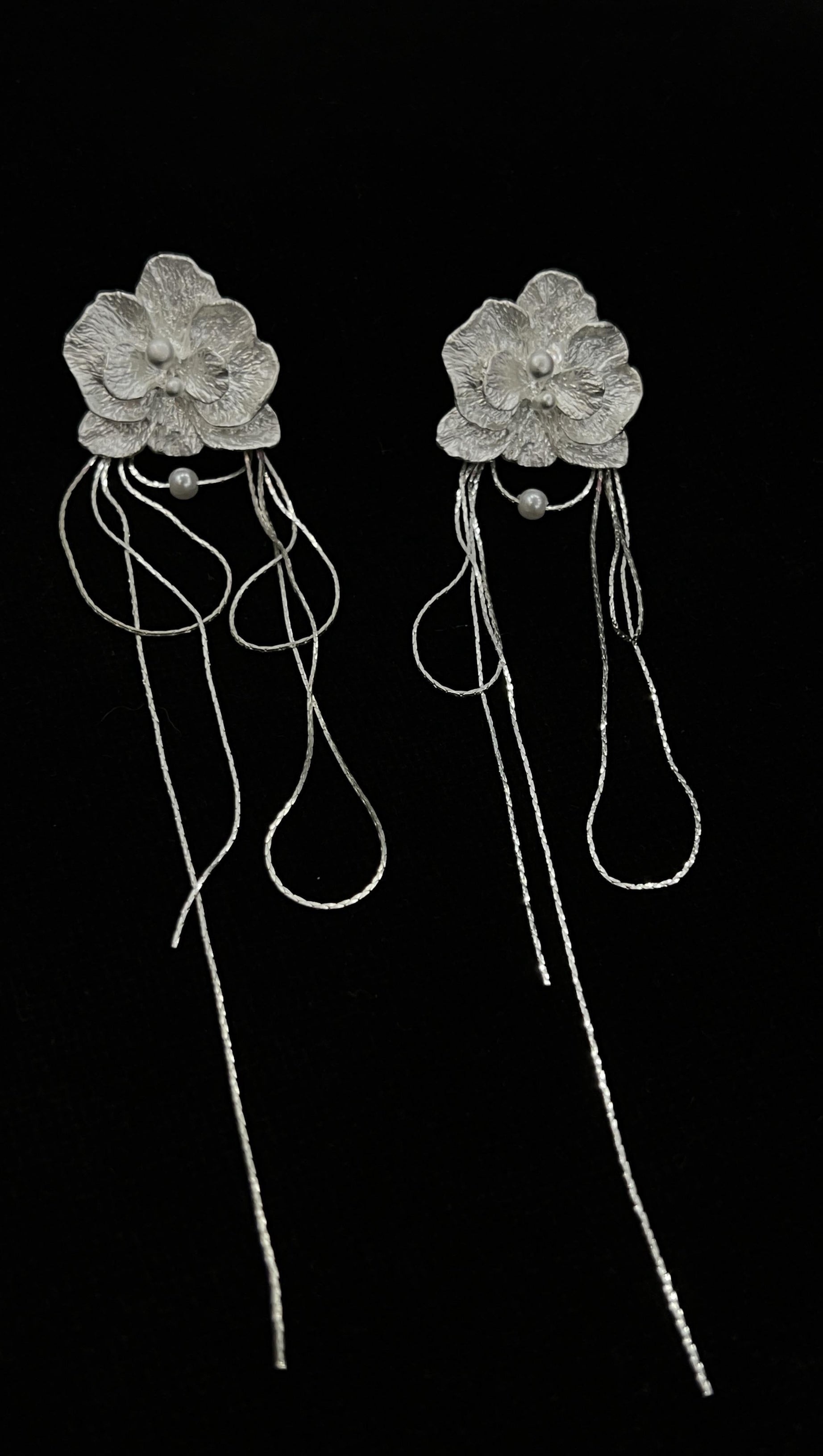 WHITE BUTTERFLY ORCHID EARRINGS