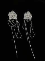 WHITE BUTTERFLY ORCHID EARRINGS