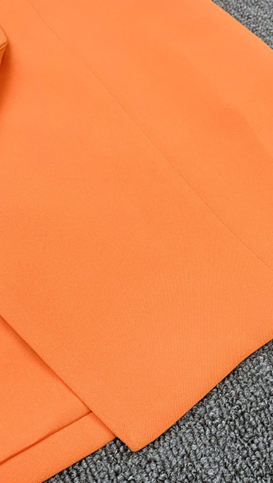 QUILLA ORANGE FEATHER CRYSTAL SLEEVE BACKLESS BLAZER DRESS