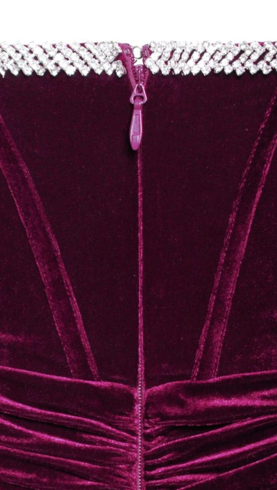 ODETTE BURGUNDY VELVET OFF SHOULDER CORSET DRESS WITH CRYSTAL TRIM