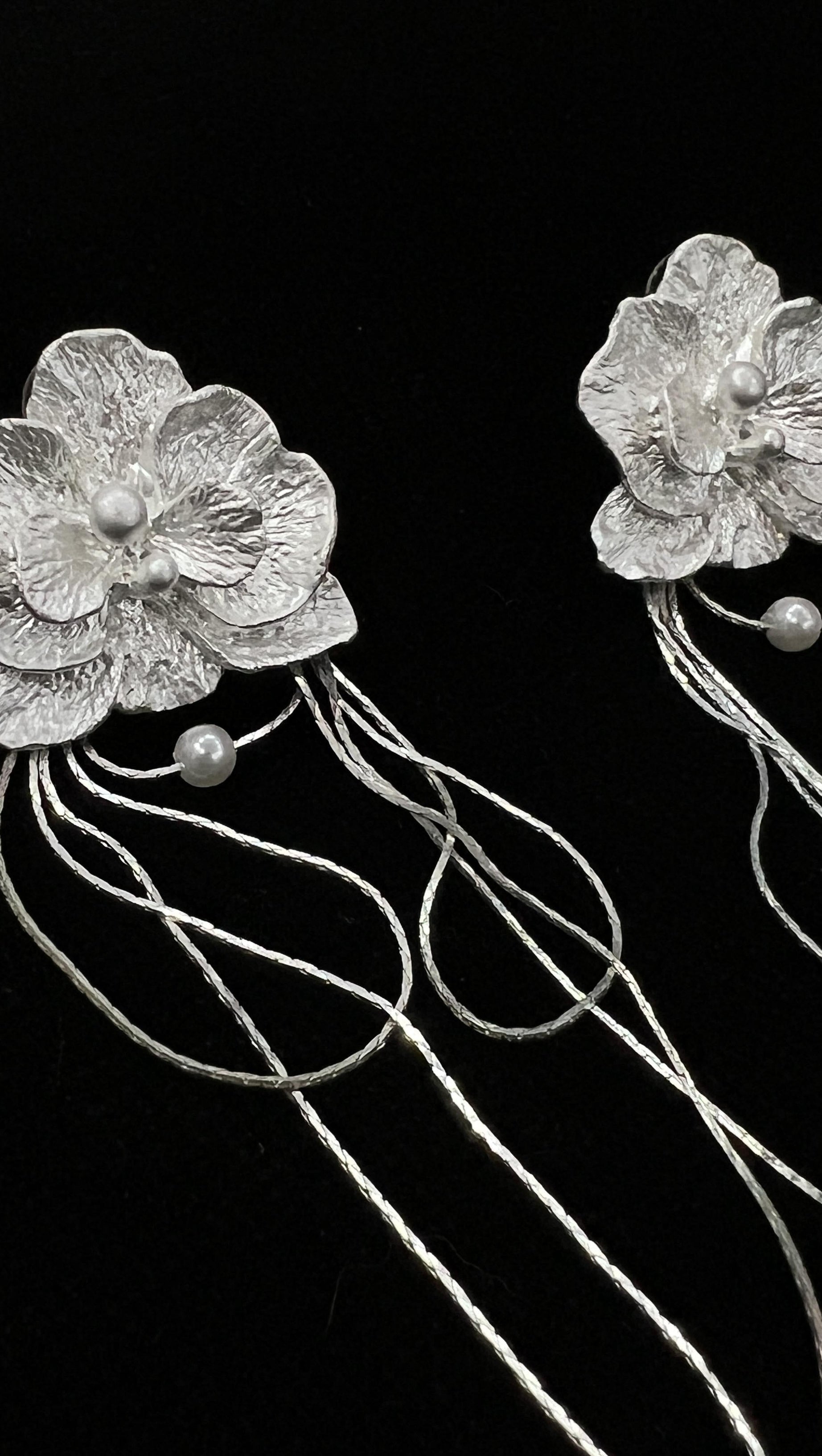 WHITE BUTTERFLY ORCHID EARRINGS