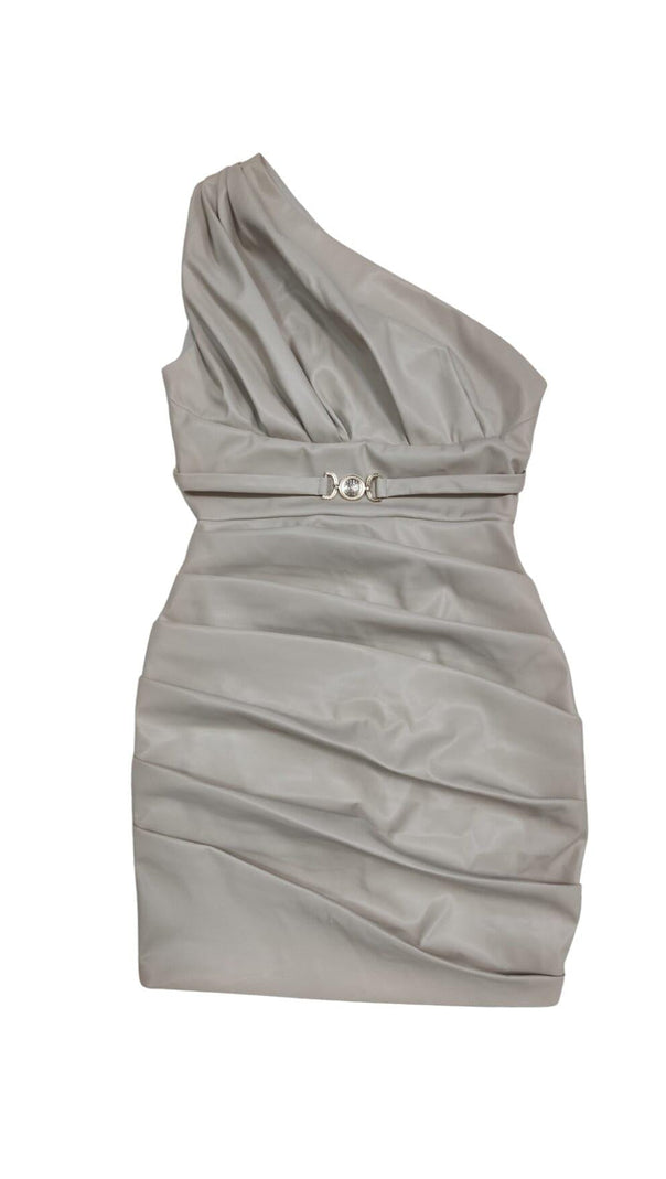 AIIZIE MARLEE OFF WHITE VEGAN LEATHER DRESS - product image