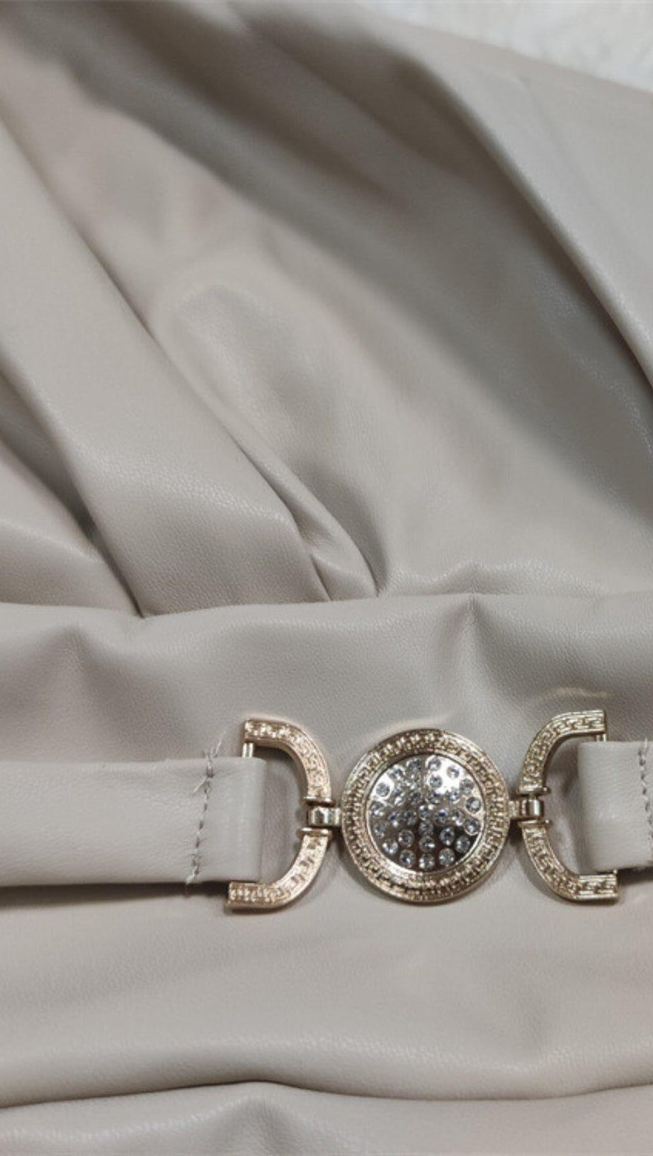 MARLEE OFF WHITE VEGAN LEATHER DRESS