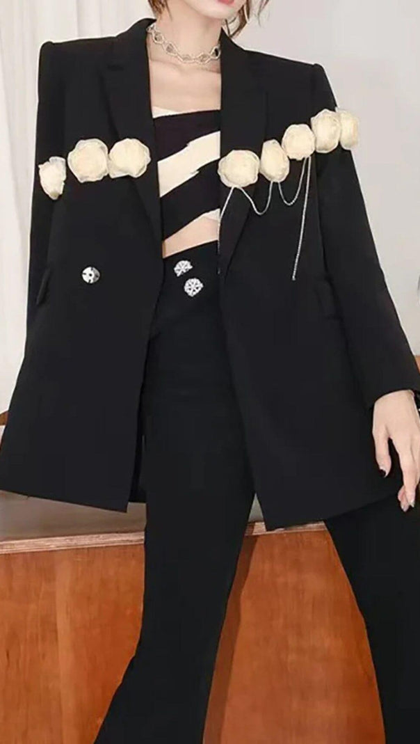 AIIZIE FLOWERS CHAIN BLACK BLAZER - product image