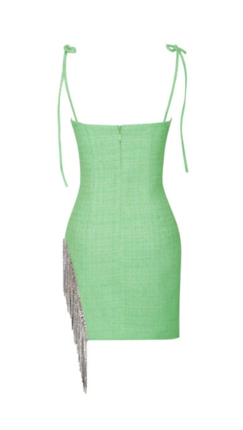 ABITO IN TWEED CON FRANGE DI CRISTALLI ROSIE GREEN