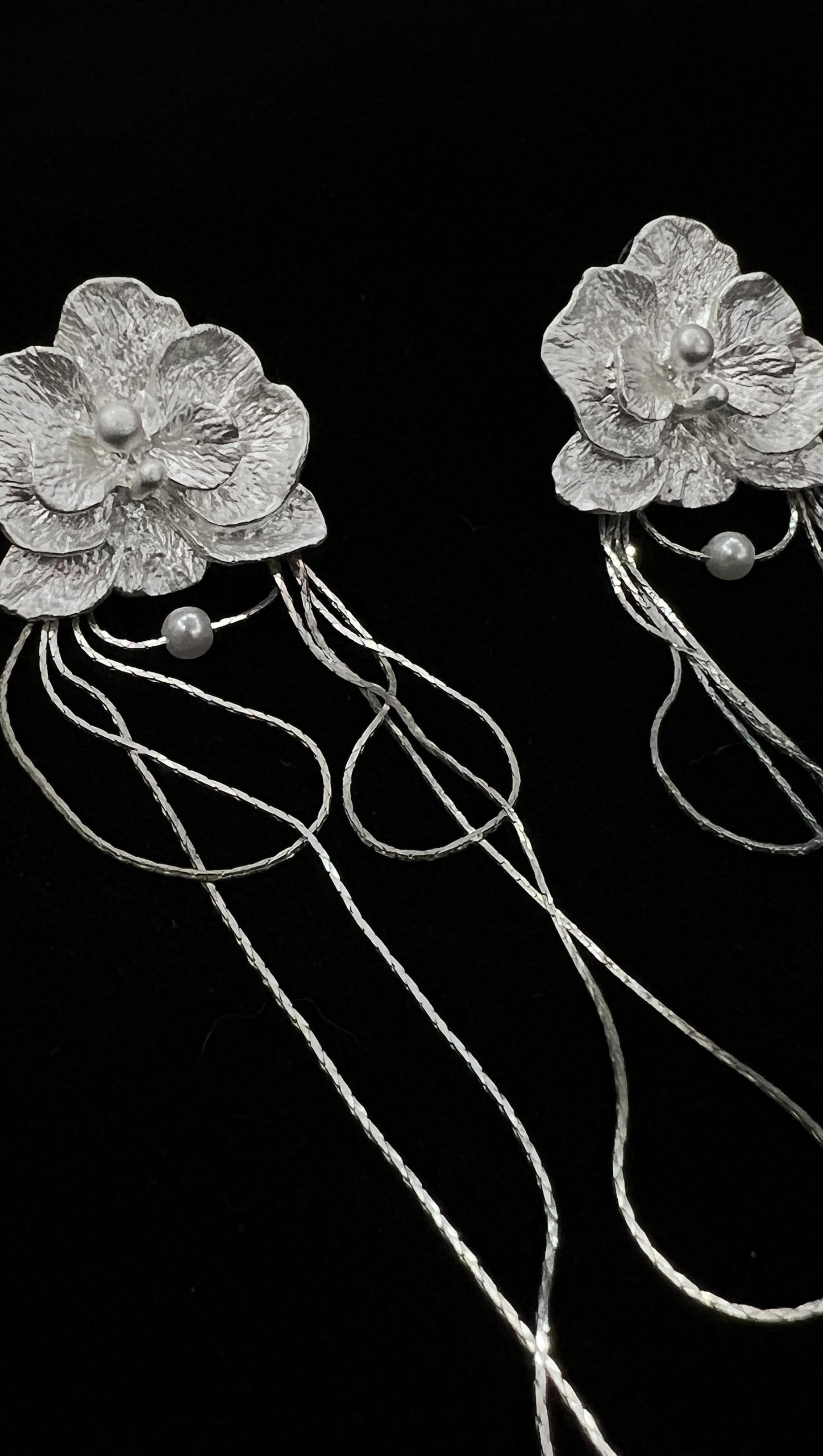 WHITE BUTTERFLY ORCHID EARRINGS